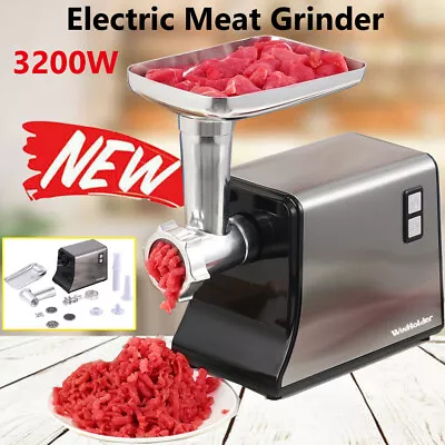 3200W Electric Meat Grinder Stainless Steel Mincer Sausage Maker Filler Machine • £65.99