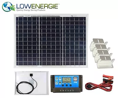 £45.99 • Buy 30w Poly Solar Panel Battery Charging Kit, Controller & Mounting Bracket Set K2