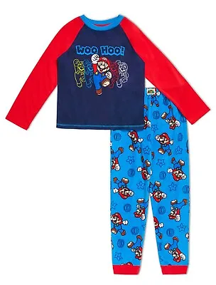 NWT Boys Nintendo Super Mario Bros Pajamas PJ Pants Shirt Video Game 6 7 8 10 12 • $23.99