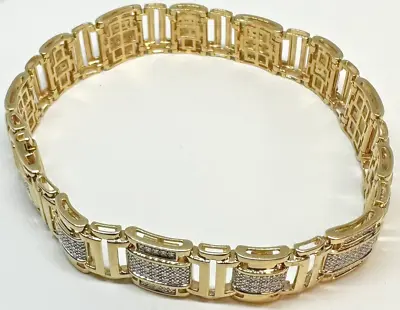 Zale's 1-1/2 CT. T.W. Diamond Multi-Row Link Bracelet In 10K Gold Retail $4199 • $2299.99
