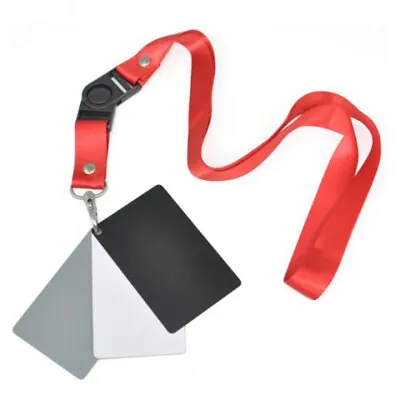 £4.99 • Buy 3in1 Digital 18% Gray/ White /Black Card Set Photography Exposure Balance Strap