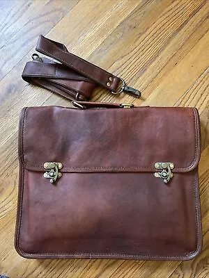 New Real Goat Leather Vintage Messenger Shoulder All Type Laptop Bag Briefcase • $45