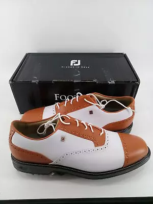 Footjoy Myjoys Premiere Series Tarlow Golf Shoes White Tangerine Orange 13 Wide • $239.99
