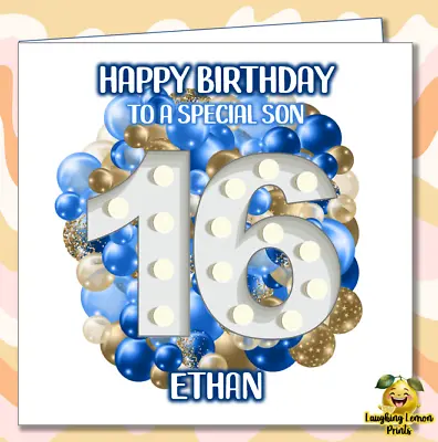 Personalised 16th Birthday Card Son Grandson Nephew Brother Cousin Friend /BI • £2.99