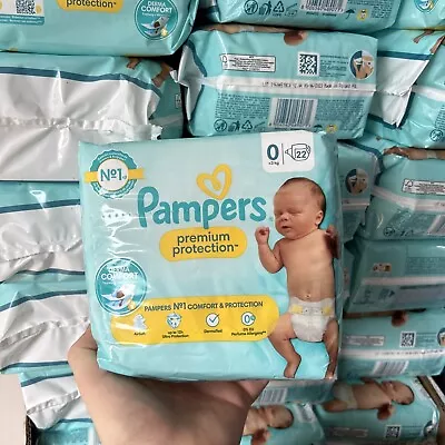 Pampers Baby Nappies Size 0 Premium Protection Newborn Micro 1x22 - Same Day 🚚 • £7.99