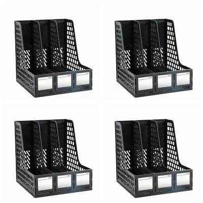 £11.99 • Buy 1/2/4Pcs Plastic File Shelf Rack Desktop Magazine Holders Desk Tidy Organiser UK