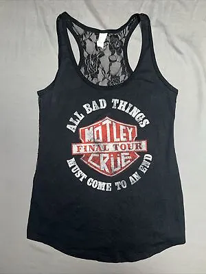 Rare Motley Crue Final Tour Lace Tank Womens Size L Black 2014 (1545) • $29.99