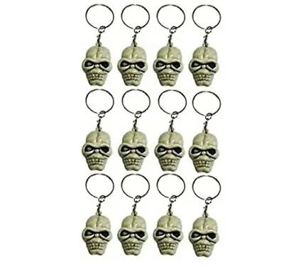 24 Skull And Bones Keychains Halloween Favors Pirate Theme Party • $9.49