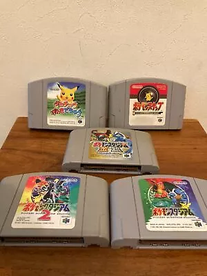 Lot Of 5 Nintendo 64 Game Software Pokemon Stadium 1 & 2/Gold & Silver  Japanese • $82.45