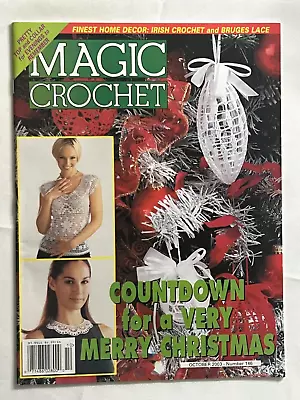 Magic Crochet Pattern Magazine 146 Oct 2003 Xmas Ornaments Doilies Irish Bruges+ • $14.91