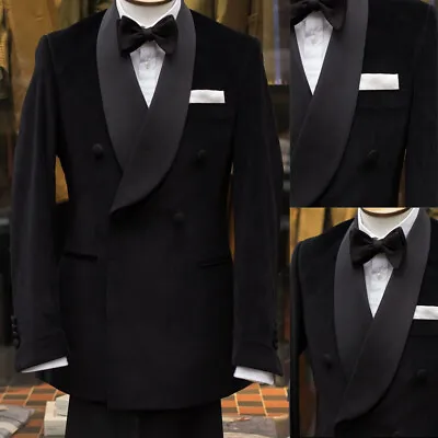 Vintage Men's Velvet Smoking Jackets Dinner Party Wedding Tuxedos Groom Blazer • $80.09