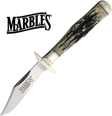 Marbles Swing Guard Cheetah Folding Lock Back Knife - Black Stag Handles • $39.95