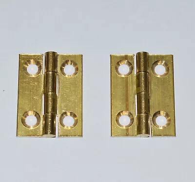 £3.09 • Buy 1  - 25mm Solid Brass Butt Hinges For Small Projects, Wooden Boxes (14615)