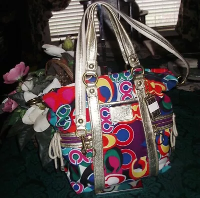 Coach Poppy Pop C Glam Spotlight Colorful Signature Shoulder Handbag 13830  Euc! • $110