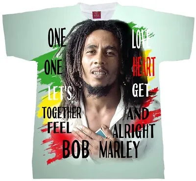 Bob Marley One Love T-shirt.green Herb T-shirts. Reggae Tee Marijuanna  Rasta • $24.99