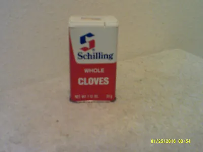 VINTAGE SCHILLING  WHOLE CLOVES 1.12 Oz  METAL SPICE TIN..by McCORMICK.USA..1977 • $10.96