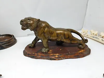 Antique LARGE 11  Japanese Meiji (?) Bronze Tiger Statue SIGNED Figurine W/ Base • $225