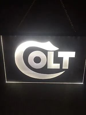 Colt Firearms Led Neon Light Sign Bright Man Cave Garage Game Room • $34.88