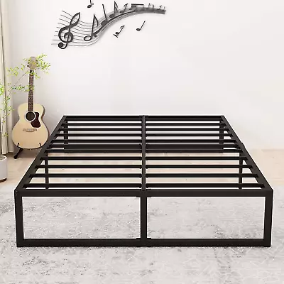 14 Inch Queen Bed Frame Heavy Duty Steel Slat Support Metal Platform Bed Frame Q • $142.93