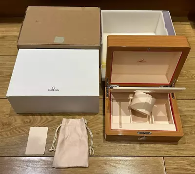 £105.99 • Buy Genuine Original Omega Swiss Wooden Wood Watch Presentation Box Case Complete