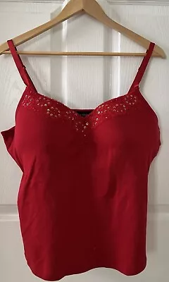 Lane Bryant Red Sequined Adjustable Spaghetti Strap Tank Tube Top 22/24 Stretch. • $20.29