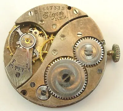 Vintage Elgin 430 Mechanical Movement - Parts Repair - Good Balance • $25