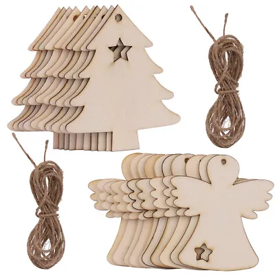 £3.25 • Buy 10-30Pc MDF Wooden Christmas Tree Shape Xmas Hanging Decor Blanks Craft Gift Lot