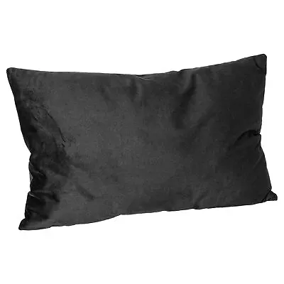 1x Black 60cm X 40cm Rectangle Velvet Cushion Large Scatter Cushions With Cover • $24