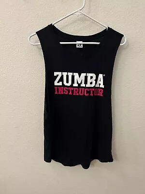 Woman's Zumba INSTRUCTOR Tank Bold Black With Pink Lettering Size M Used • £4.75