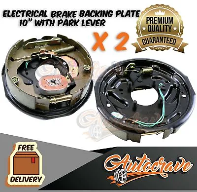 $119.95 • Buy 2 X 10  Trailer Drum Hub Electric Brake Backing Plate Electrical Shoe Magnet Set