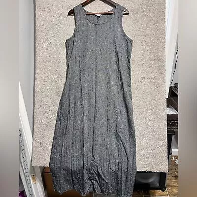 Hot Cotton By Marc Ware Jumper Dress Woman’s Maxi Linen Cotton Size Large • $21.98