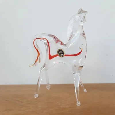 £15 • Buy Murano Vintage Glass Horse Figurine Mid Century Red VGC With Label 12cm By 14.5c