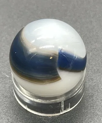 Vintage 5/8” Vitro Agate Whitie Blue Marble Near Mint • $10.24