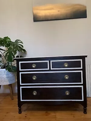 £150 • Buy Refurbished Antique Chest Of Drawers - Dresser - Cabinet - Brass - Walnut Wood