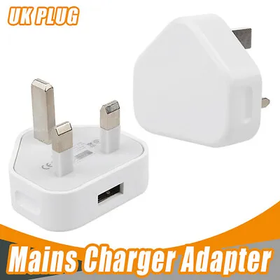 UK Mains 3Pin Plug Adapter Wall Charger 1-Port USB Travel Power Charger Fr Phone • £1.19