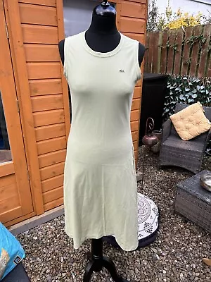 Lacoste Basi.SA Green Sleeveless Tennis Dress FR40 UK 12 Round Neck • £24.99