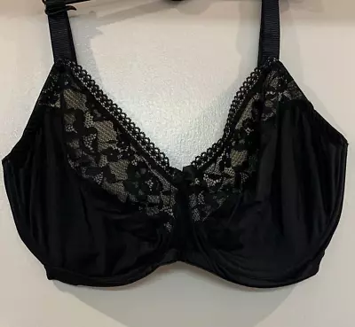 Brand New Ex M&S Underwired Non Padded Minimiser Bra 44H Black • £13.99