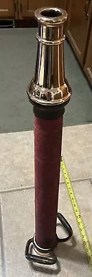 Vintage UNDERWRITERS Wrapped Brass Fire Hose Playpipe W/ Nozzle 30 Inches • $75