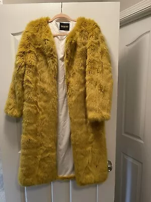 Long Mustard Yellow BR & HH Faux Fur Coat  • $35