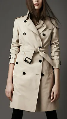 BURBERRY - Harbourne Trench Coat -  Long - Honey Beige Check  - 8UK/ 6USNew&Tags • $1609.46