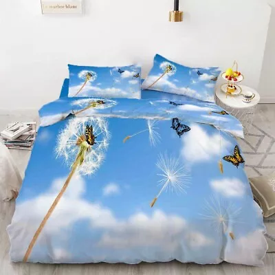 Dandelion Cumulate 3D Printing Duvet Quilt Doona Covers Pillow Case Bedding Sets • £92.43