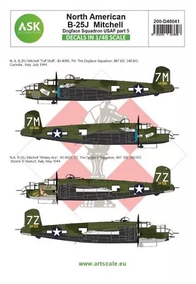 1/48 ASK Decals #D48041 B-25J Mitchell Part 5: Dogface Squadron • $24.99