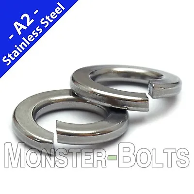 SAE Stainless Steel Split Lock Washers - #2 #4 #6 #8 #10 1/4  5/16  US Inch 18-8 • $4.76