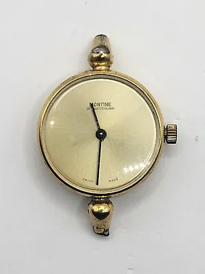 Vintage Montine Of Switzerland Gold Tone Swiss Made Watch Face For Parts 26mm • $18.66