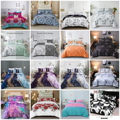 $42.80 • Buy Mandala Floral Microfibre Quilt Comforter Set Queen King Size Bedding Pillowcase