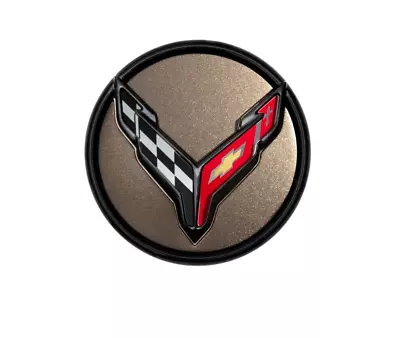 $49.96 • Buy 2023-2024 Corvette C8 ONE Center Cap Tech Bronze Crossed Flags GM 84384896
