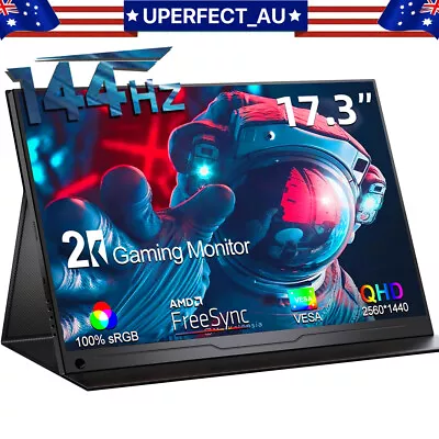 17.3  2K QHD 144HZ Portable Monitor 2560*1440P USB C Display Screen For Macbook • $339.99