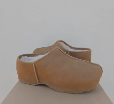 Ugg Chestnut Suede Cottage Clog Wool Slippers Shoes Women Us 9/ Eur 40 ~nib • $124.95