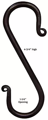 Black Wrought Iron  S  Hook -- 4-3/4  High  • $4.98