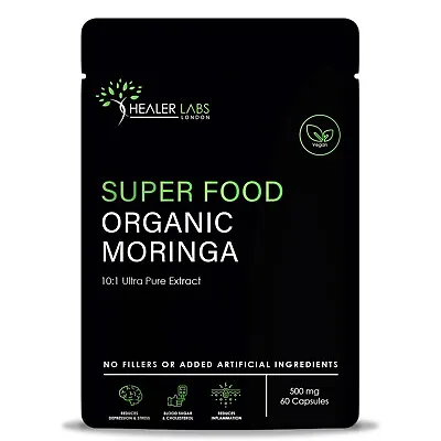 £7.99 • Buy Organic Moringa Super Leaf Powder Capsules Natural Multi Vitamin Superfood Vegan